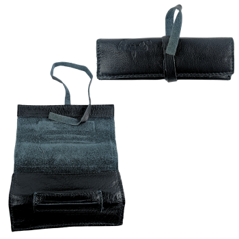 Feinschnittbeutel Leder Schwarz 10er set